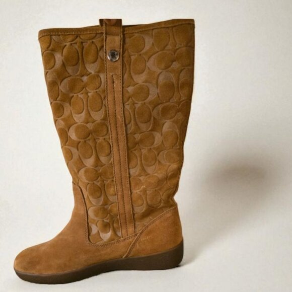 Coach Tullip Signature Suede Boots – Women’s Size 11B - Picture 3 of 6